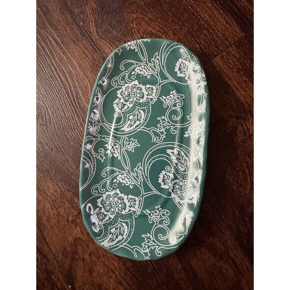 Pig Butter Dish Ceramic Floral Pig Covered Butter Dish Paisley and Flowers - Picture 4 of 6